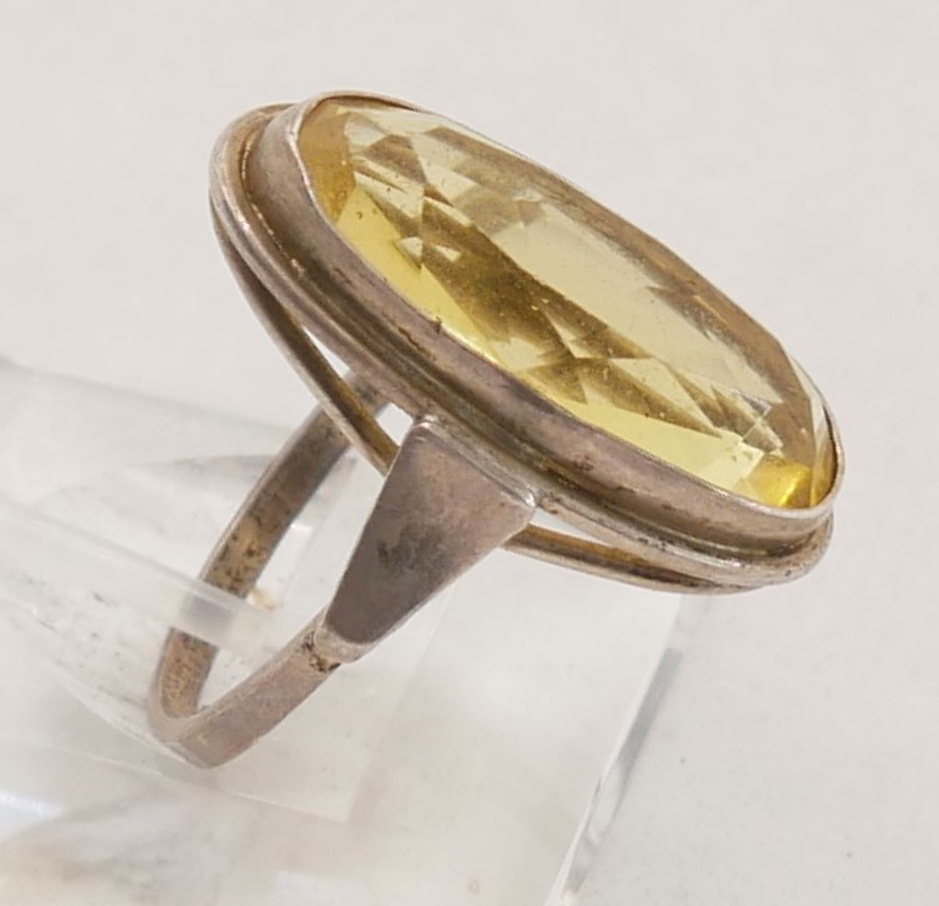 Damenring Silber mit großem Citrin, Ringgröße 62, gepunzt 835er Silber. - Image 2 of 2