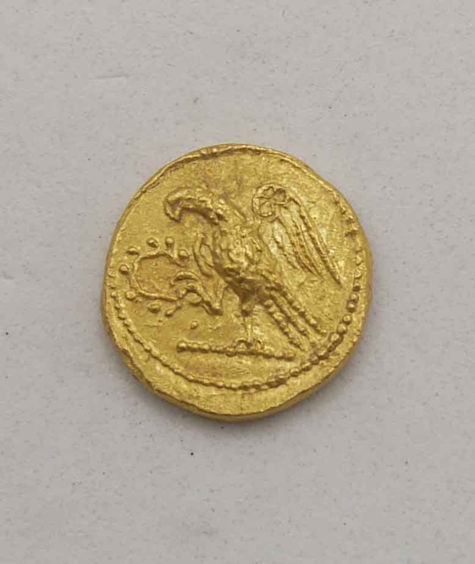 Gold Stater Marcus Iunius Brutus, 2 Gold Drachmen, Gewicht ca. 9,05 gr. Mit Zertifikat. - Bild 3 aus 4