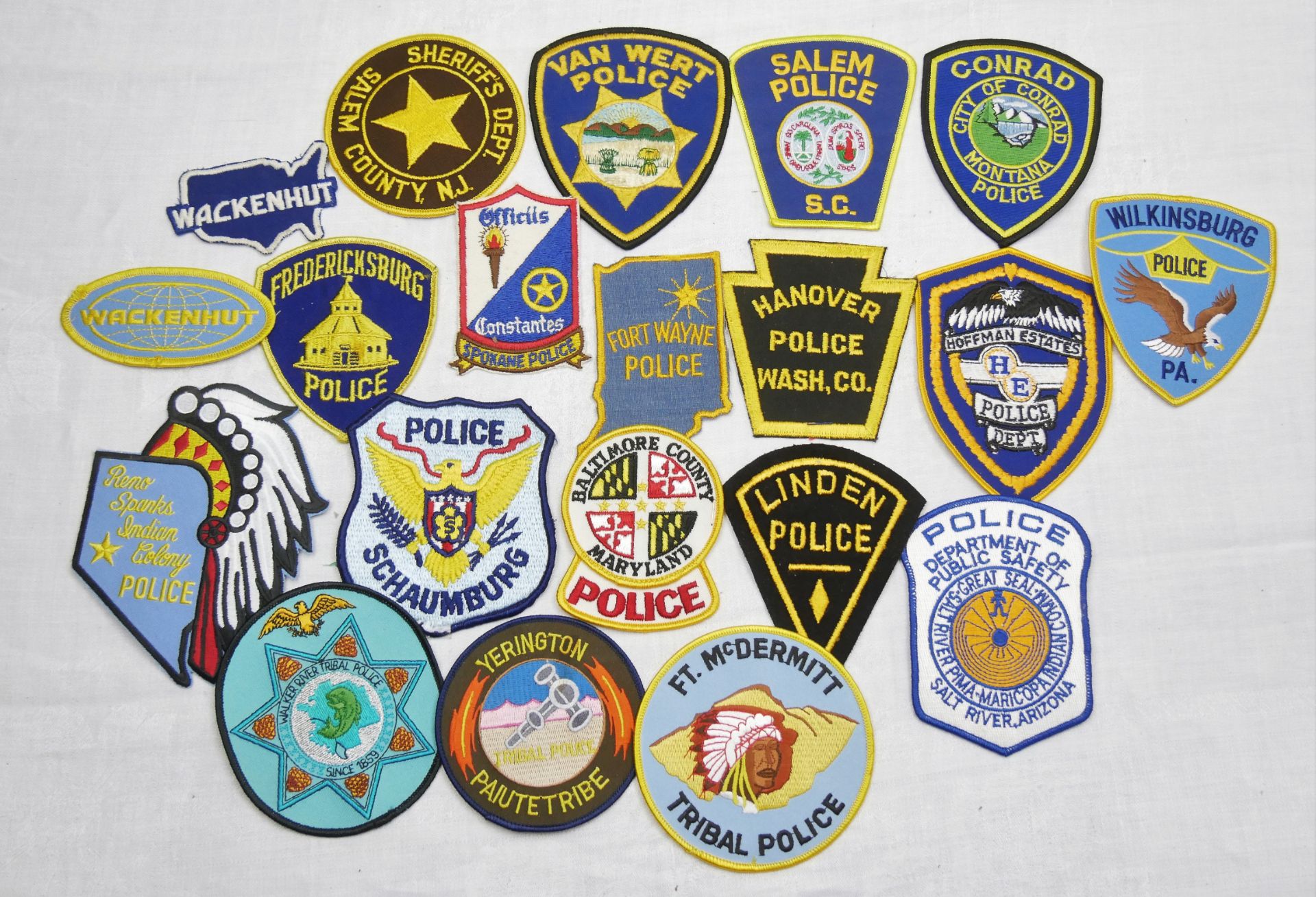 Aus Sammlung! USA Patches, Police Abzeichen. Insgesamt 20 Stück.