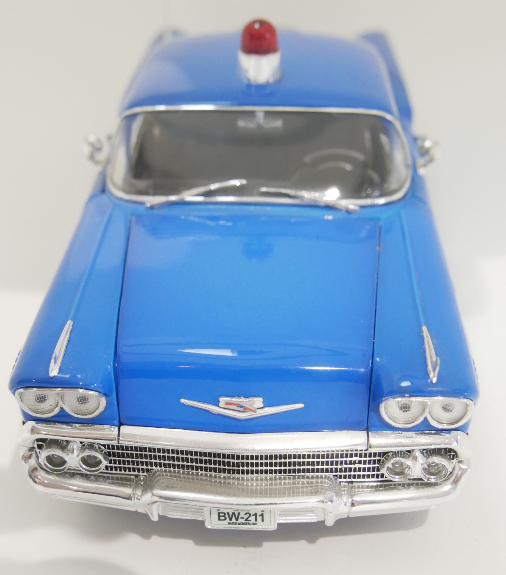 Aus Sammelauflösung! 1958 Chevrolet Impala, "Michigan State Police" blau metallic. Modellauto - Image 3 of 3