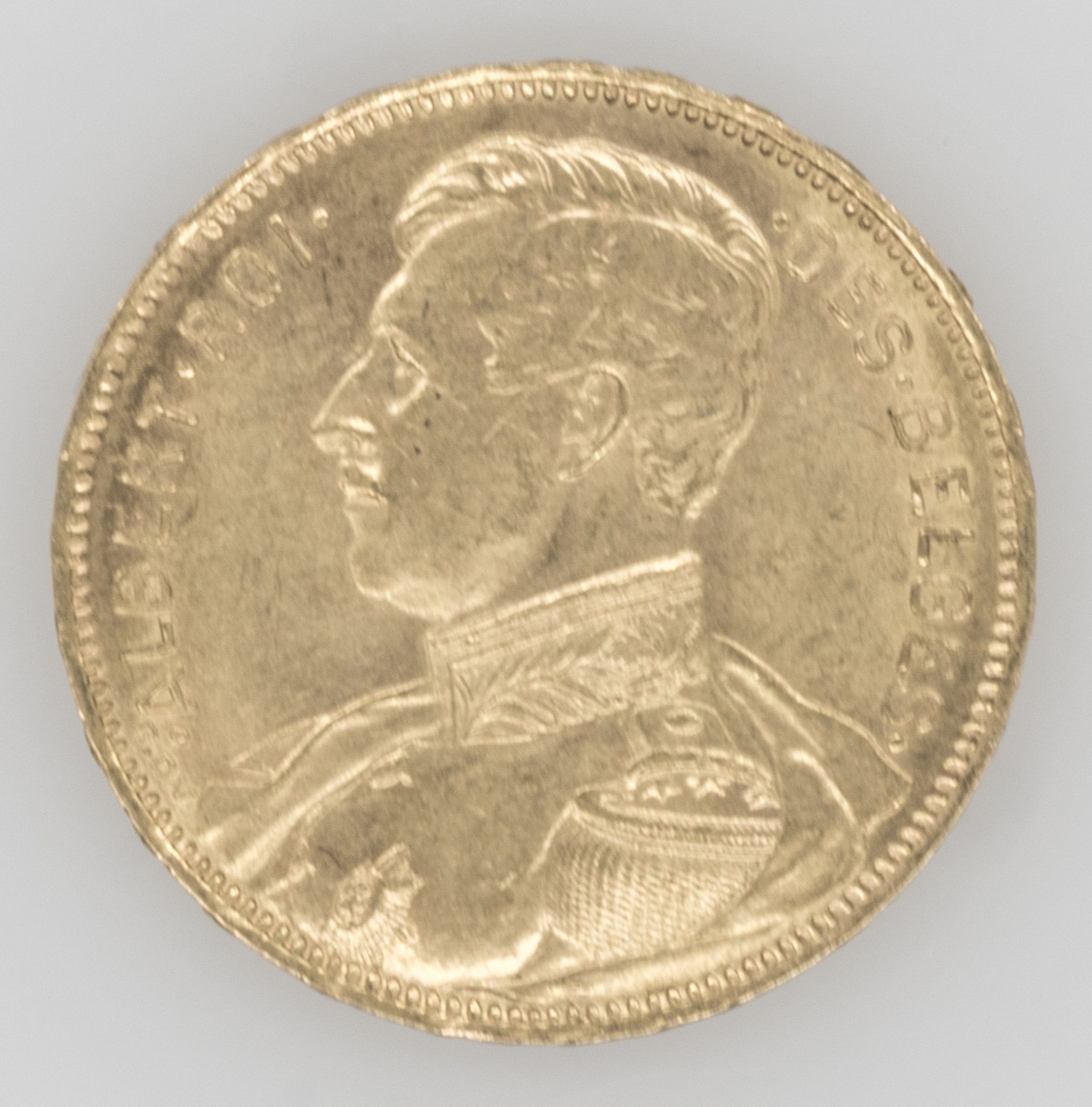 Belgien 1914, 20 Francs - Goldmünze "Albert I." Gold 900/1000. Gewicht: ca. 6,45 g. Erhaltung: vz.