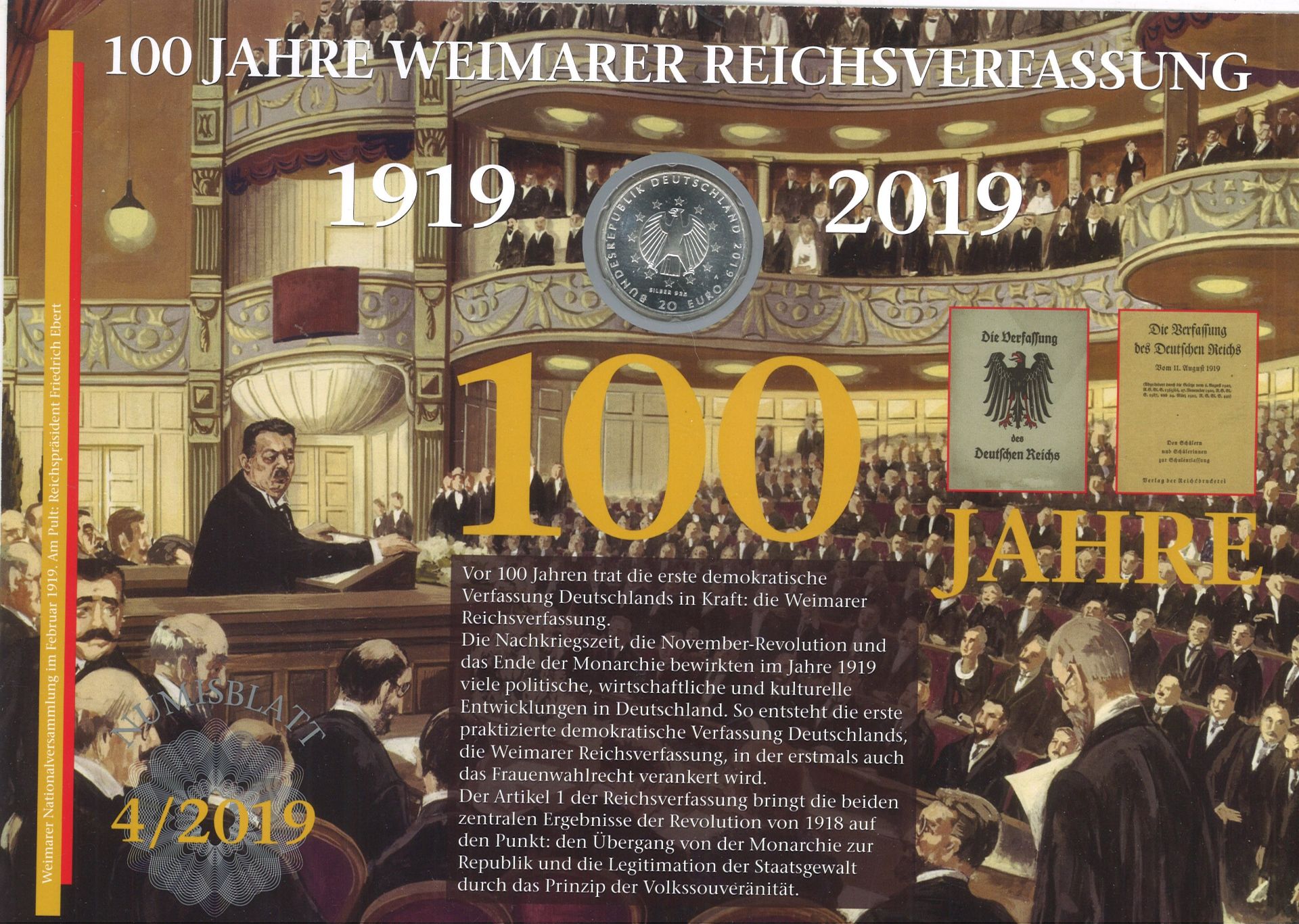 Lot Numisblätter mit gestempelten 10er Bögen, Jahrgänge 2020. 2019, 2018, 2017. Insgesamt 19 - Image 3 of 4