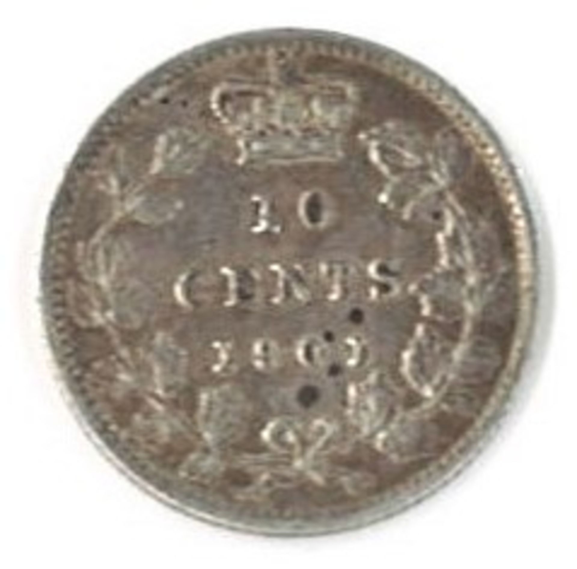 Silbermünze, 10 Cents Kanada 1901 AG. Zustand: VZ