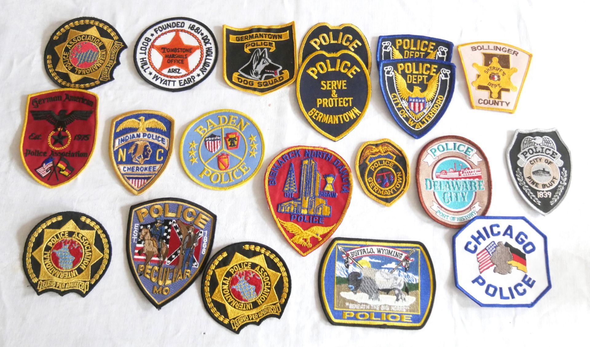 Aus Sammlung! USA Patches, Police. Insgesamt 20 Stück.