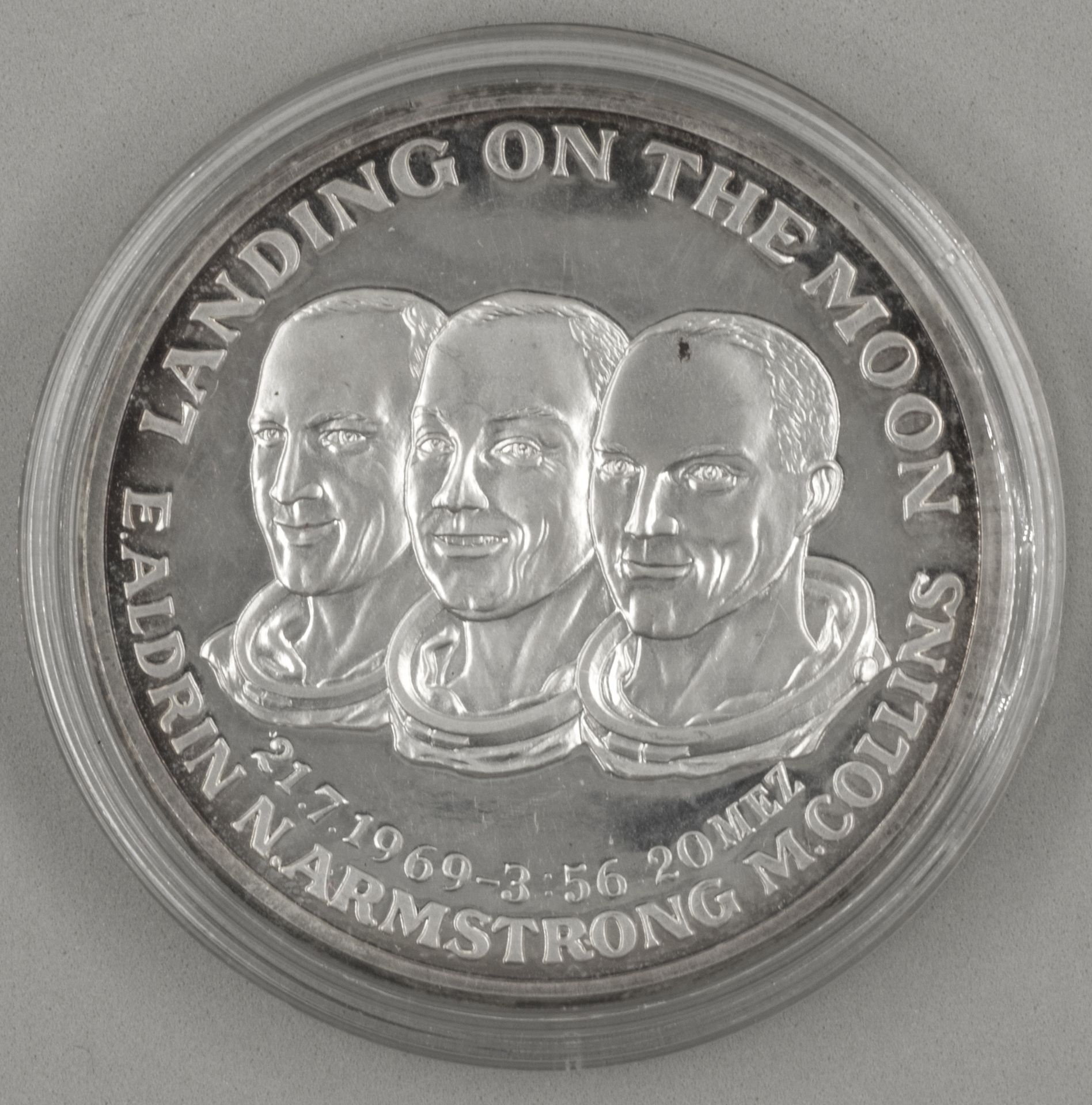 Großmedaille Silber, USA, Weltraum Aldrin/Armstrong/M.Collins. 999,9 Punze