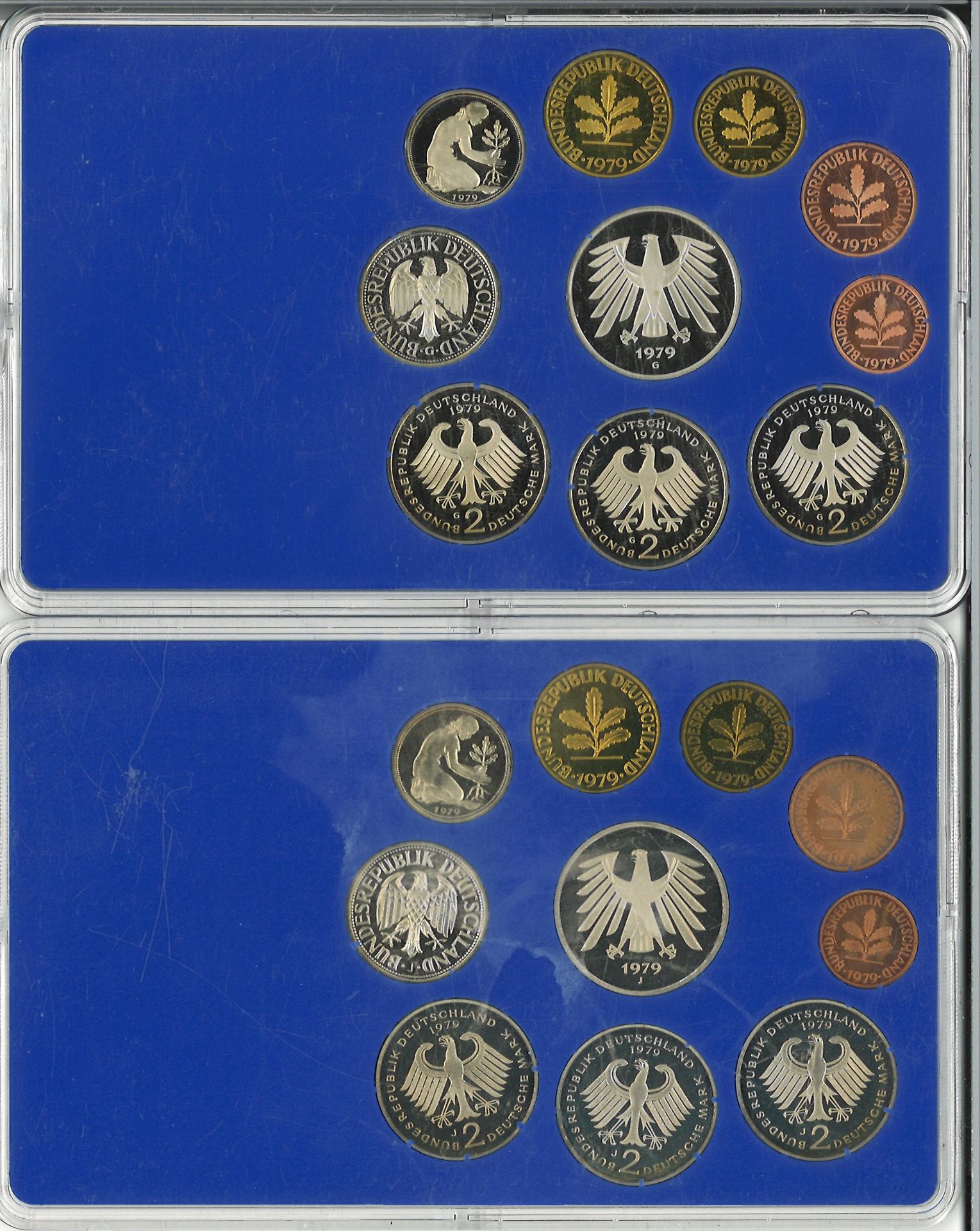 BRD Münzsets Jahrgang 1979, D, F, G und J. Im Original Blister. - Image 3 of 4