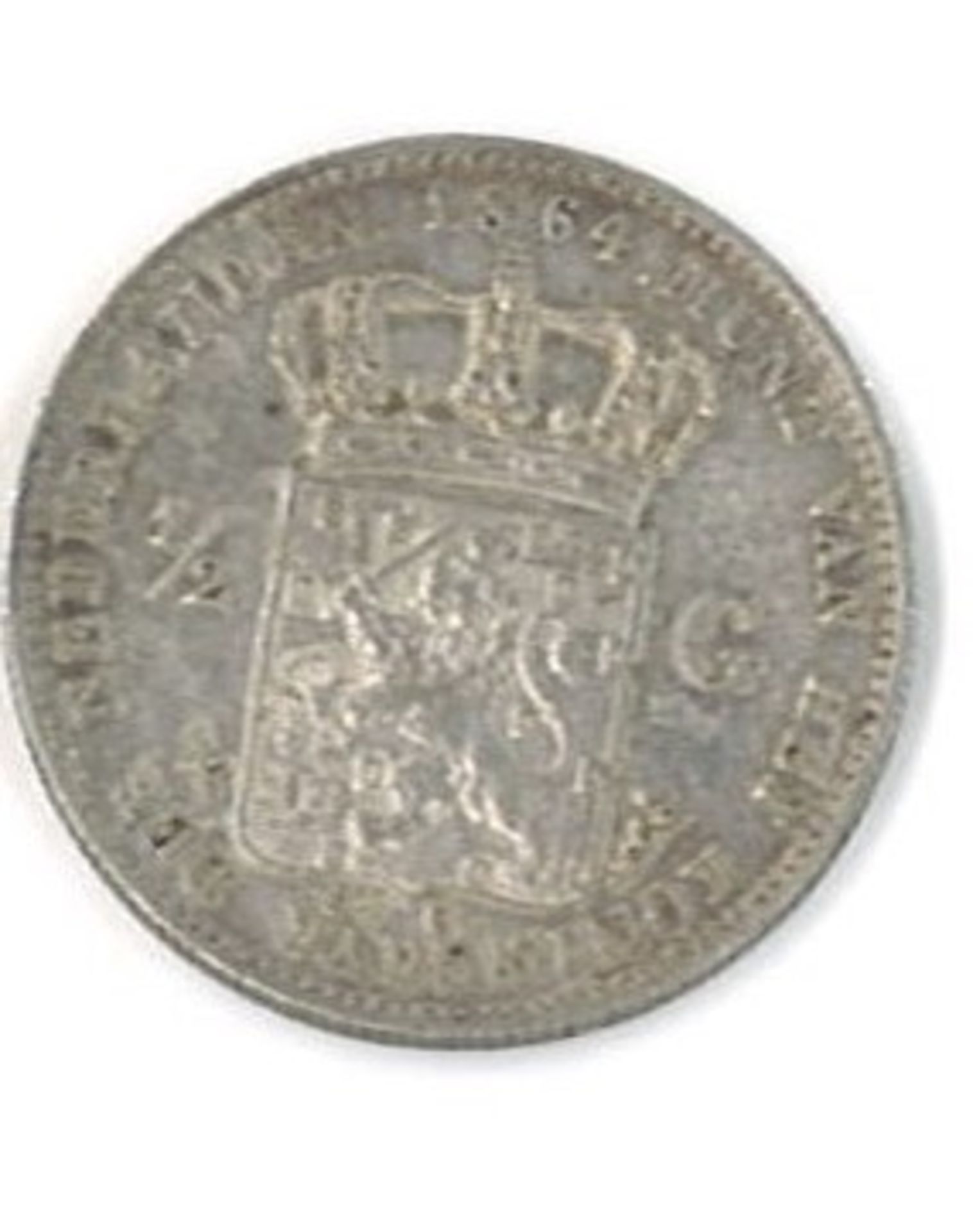 Niederlande Wilhelm II Silbermünze 1864. 1/2 Gulden. Zustand: ss-vz - Bild 2 aus 2