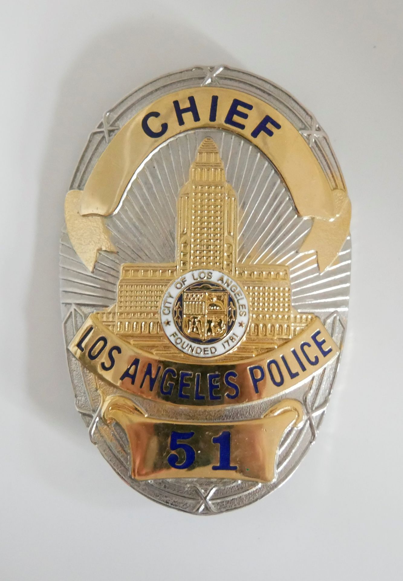 Aus Sammlung! Police Badge "Chief" Los Angeles Police 51