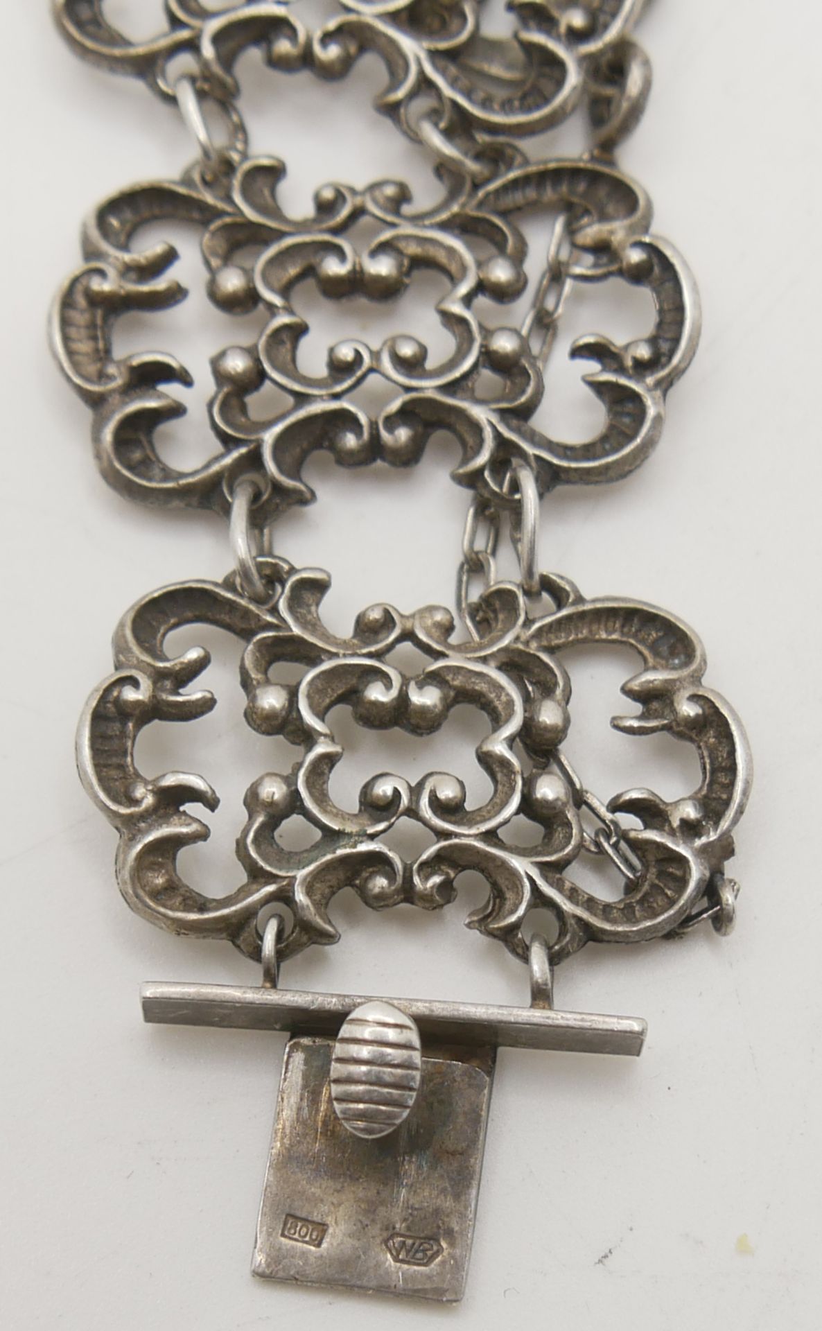 altes Trachtenarmband, 800er Silber, Punze 800 WB. Länge ca. 18 cm - Image 3 of 3