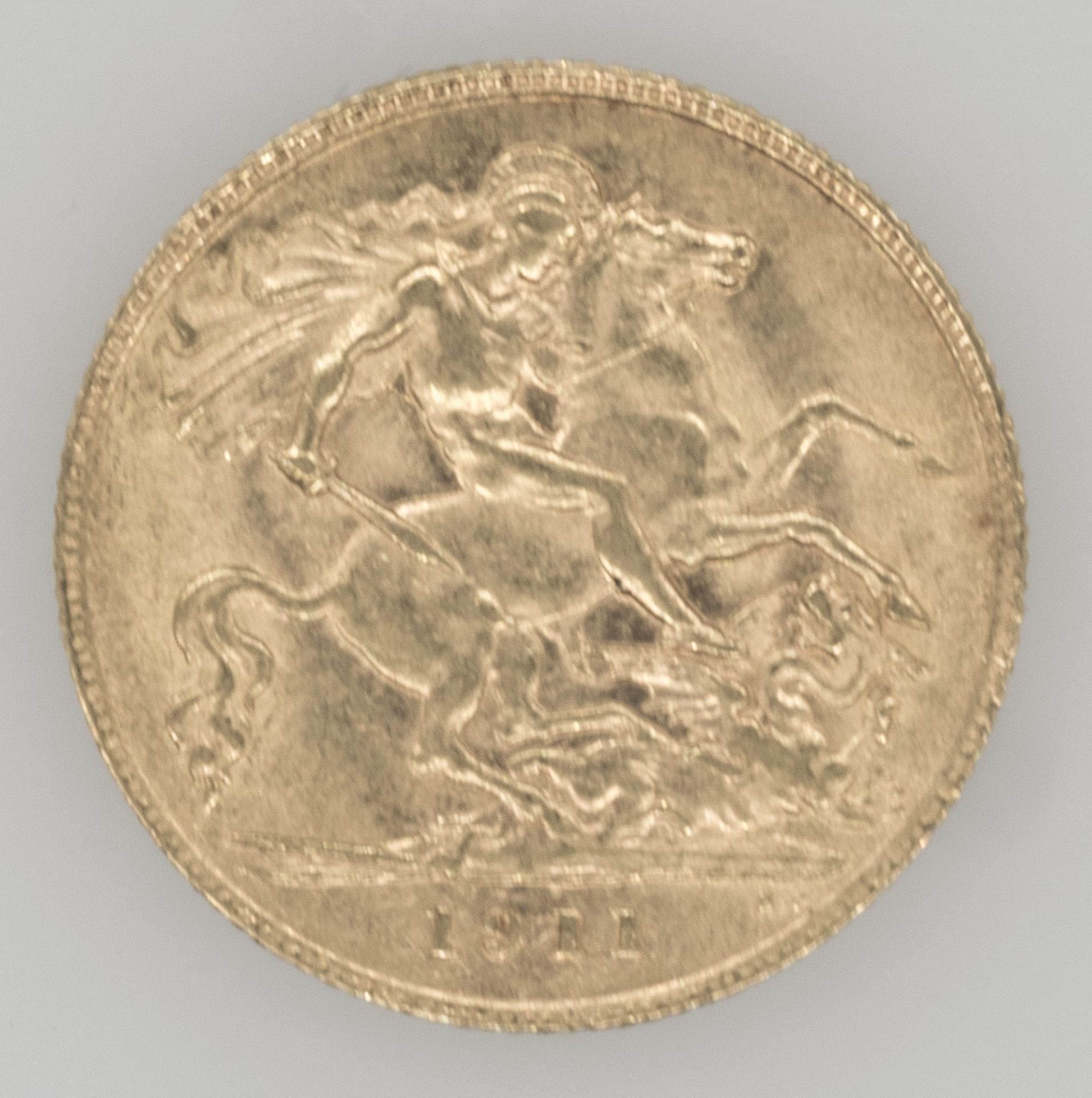 Großbritannien 1911 - 1915, 1/2 Sovereign - Goldmünze, "George V." Gold 917/1000. Gewicht: ca. 3, - Image 2 of 3