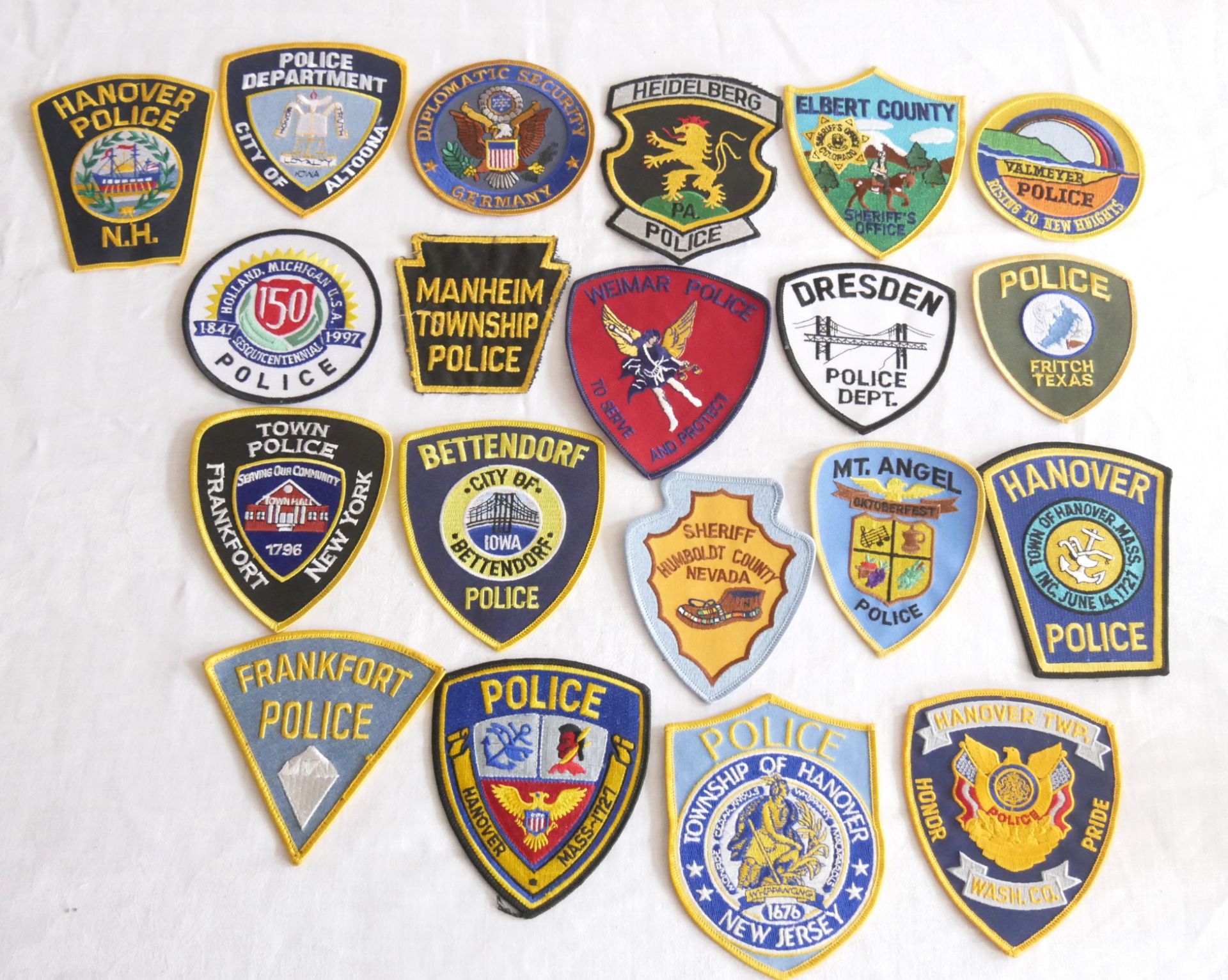 Aus Sammlung! USA Patches, Police . Insgesamt 20 Stück.