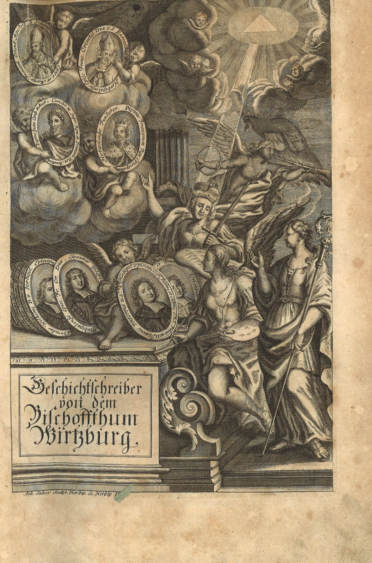 Geschicht-Schieber von dem Bischoffthum Wirtzburg 1713. Namentlich: Johann Müller, Lorentz Friese, - Image 2 of 8