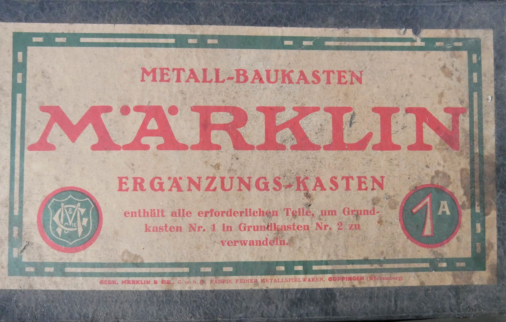 Metall Baukasten Märklin, Ergänzungs-Kasten, Nr. 1 A, mit Bedienungsanleitung. Erscheinungsjahr - Bild 2 aus 2