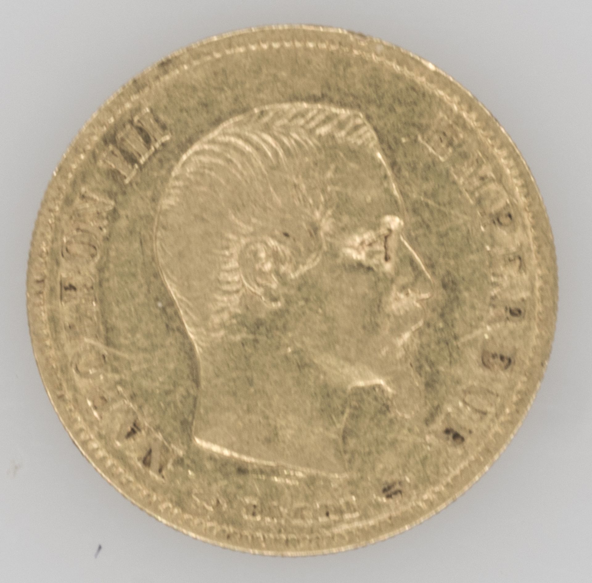 Frankreich 1861 - 69, 10 Francs - Goldmünze "Napoleon III.". Gold 900/1000. Gewicht: ca. 3,22 g.