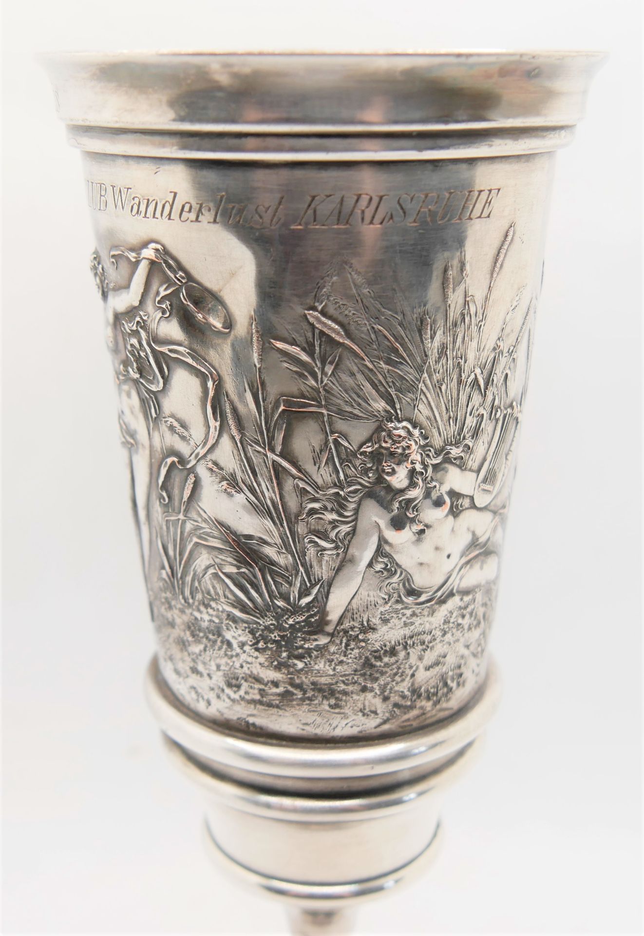 Jugendstil Großer Pokal "Vereins Rennen 1900, 2. Preis, Juniorfahren Radfahrer-Club Wanderlust - Bild 4 aus 6