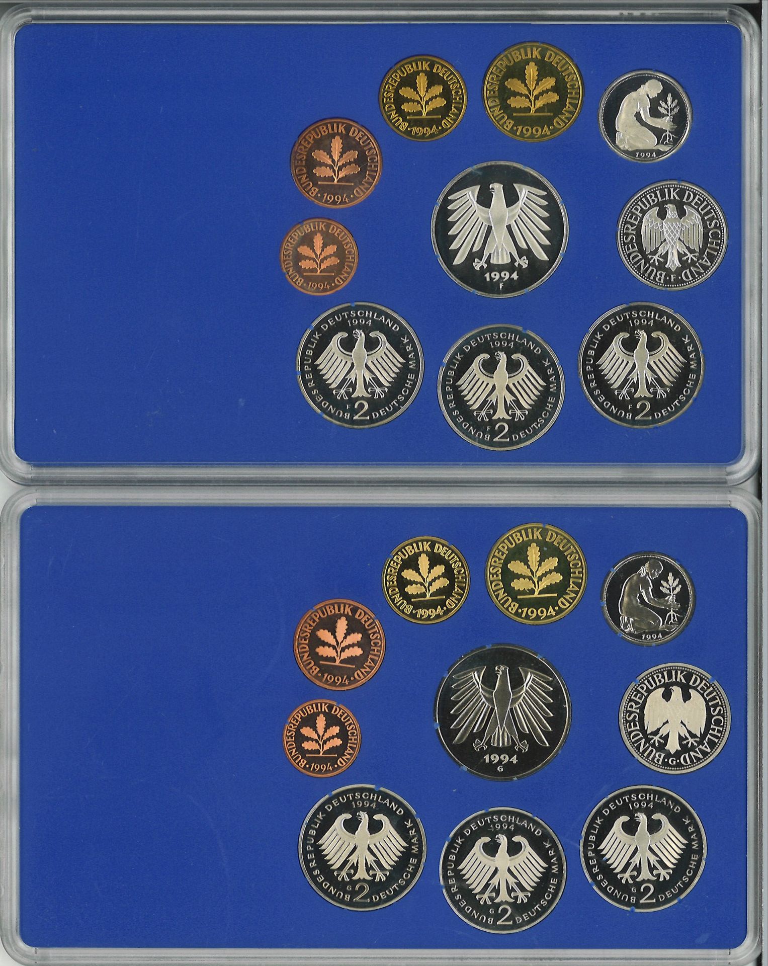 BRD Münzsets Jahrgang 1994, A, D, F, G und J. Im Original Blister. - Bild 3 aus 6