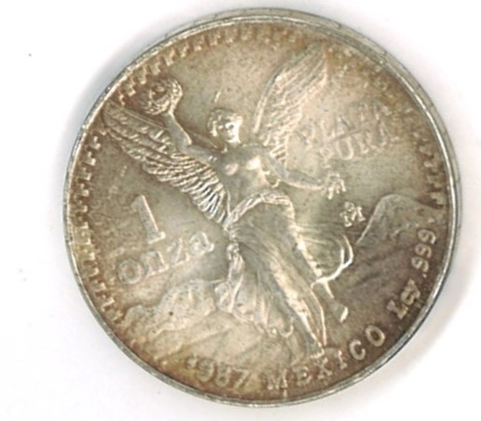 1 Silbermünze Mexiko "1 onza Plata Pura" 1987 Zustand: vz - Image 2 of 2