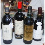 FOUR BOTTLES OF FRENCH RED WINE, INCLUDING CHATEAU ROUSSEAU, CHATEAUNEUF-DU-PAPE 1986 75CL,