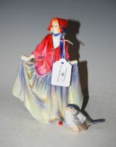 ROYAL DOULTON FIGURE 'SWEET ANNE' HN1331, TOGETHER WITH A DANISH PORCELAIN MODEL OF A BIRD.