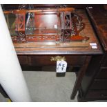 LATE 18TH/ EARLY 19TH CENTURY MAHOGANY SIDE TABLE/ LOWBOY OF RECTANGULAR FORM WITH TWO SHORT DRAWERS