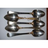 SET OF GEORGE IV SILVER TABLESPOONS, LONDON 1824, 11.3 TROY OZ.