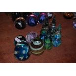 A COLLECTION OF MALTESE GLASS PAPERWEIGHTS TO INCLUDE FOUR MDINA HORSE EXAMPLES AND FOUR OTHER