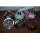 COLLECTION OF SIX ASSORTED SCOTTISH PAPERWEIGHTS.