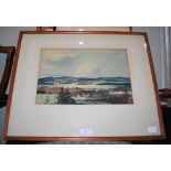 GROUP OF PICTURES TO INCLUDE O. R. GOODALL - 'FROM MURRAYSHALL LOOKING NORTHWEST' - WATERCOLOUR,