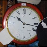 RAILWAYANA - A VINTAGE CALEDONIAN RAILWAY MAHOGANY CASED STATION CLOCK, THE CIRCULAR ENAMEL DIAL