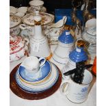 COLLECTION OF MIXED CERAMICS INCLUDING THREE WADE PORCELAIN BELL'S WHISKY COMMEMORATIVE BELLS, A