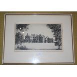A 20th CENTURY ETCHING OF STRATHALLEN SCHOOL, SIGNED INDISTINCTLY AND NUMBERED 15/72, 52CM WIDE