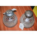 PAIR OF VICTORIAN SILVER-MOUNTED CUT GLASS DRESSING TABLE BOTTLES, MAKER JOHN SEPTIMUS BERESFORD,