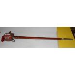 GEORGE VI OFFICER SWORD WITH TAN LEATHER SCABBARD, PIERCED GUARD WITH RED FELT LINING AND RED