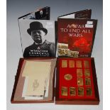 CASED SET OF COMMEMORATIVE SILVER GILT INGOTS, CENTENARY OF SIR WINSTON CHURCHILL, TOGETHER WITH
