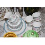 A 20TH CENTURY ROYAL GRAFTON 'GAY MORNING' PATTERNED TEA SET INCLUDING SUGAR, CREAM SIX CUPS,