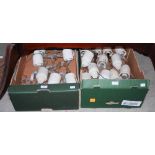 RAILWAYANA - TWO BOXES CONTAINING 25 RAILWAY CERAMIC TELEGRAPH INSULATORS AND MOUNTINGS, SOME MARKED