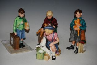 FOUR ROYAL DOULTON CHILDREN OF THE BLITZ, TO INCLUDE 'THE HOME COMING' HN3295, 'THE GIRL EVACUEE'