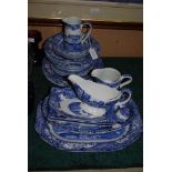 COLLECTION OF SPODE BLUE PRINTED ITALIAN PATTERN TABLEWARE.