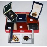 COLLECTION OF TEN MODERN ASSORTED HUNTER AND HALF-HUNTER CASED POCKET WATCHES TO INCLUDE THREE