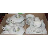 TWO BOXES OF ASSORTED ROYAL DOULTON SUTHERLAND PATTERN TABLEWARE, TOGETHER WITH A BOX OF ASSORTED