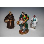 FOUR ASSORTED ROYAL DOULTON FIGURES TO INCLUDE 'THE SILVERSMITH OF WILLIAMSBURG' HN2208, 'THE