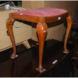 CARVED OAK SPINNING CHAIR, WALNUT DRESSING TABLE STOOL WITH CABRIOLE LEGS, AND A CHINESE EBONISED