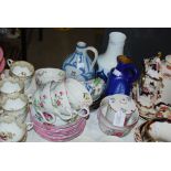 GROUP OF MIXED CERAMICS INCLUDING A GERMAN KAISER VASE, A WEST GERMAN BLUE JUG, A SCOTTISH BUCHAN