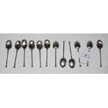 SET OF TWELVE SHEFFIELD SILVER COFFEE SPOONS.