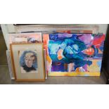 •AR DANIEL STEPHEN (1921-2014) COLLECTION OF FIVE ORIGINAL ARTWORKS TO INCLUDE 'OLD MAN AND BOY', '