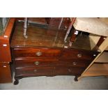 EARLY 20TH CENTURY MAHOGANY INVERTED BOWFRONT CHEST OF TWO SHORT OVER TWO LONG GRADUATED DRAWERS