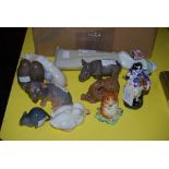 COLLECTION OF ELEVEN ASSORTED CERAMIC FIGURES TO INCLUDE FIVE EXAMPLES BY ROYAL COPENHAGEN, TO
