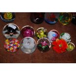 COLLECTION OF TEN ASSORTED SCOTTISH PAPERWEIGHTS.