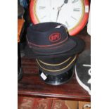 RAILWAYANA - A VINTAGE CONDUCTORS / TRAIN DRIVERS CAP BY H. BERWALD & CO, 1970 TOGETHER WITH AN