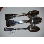 SET OF SIX VICTORIAN SILVER DESSERT SPOONS, EDINBURGH, 1845, 5.9 TROY OZ.